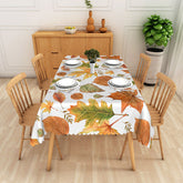 Lofaris Rustic Autumn Tablecloth with Withered Fall Leaves Pattern for Thanksgiving and Seasonal Dining Decor